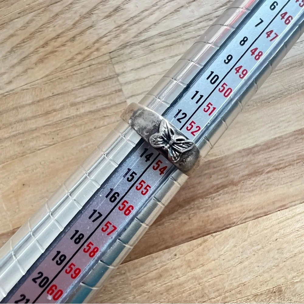 Vintage 925 Sterling silver butterfly band ring size 6.5 - Picture 10 of 10